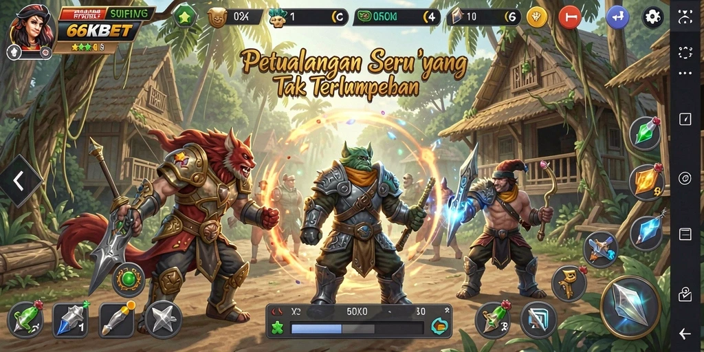 Tangkapan layar 66KBET menampilkan gameplay yang menegangkan dan penuh petualangan.