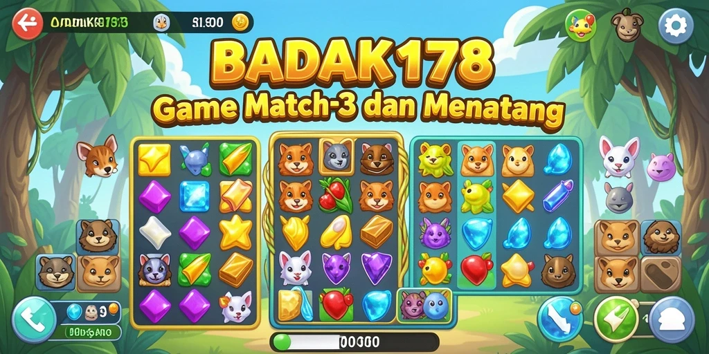 Tangkapan layar gameplay BADAK178 yang penuh warna dan dinamis.