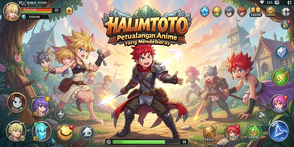 Tampilan gameplay seru di dunia anime yang menakjubkan.