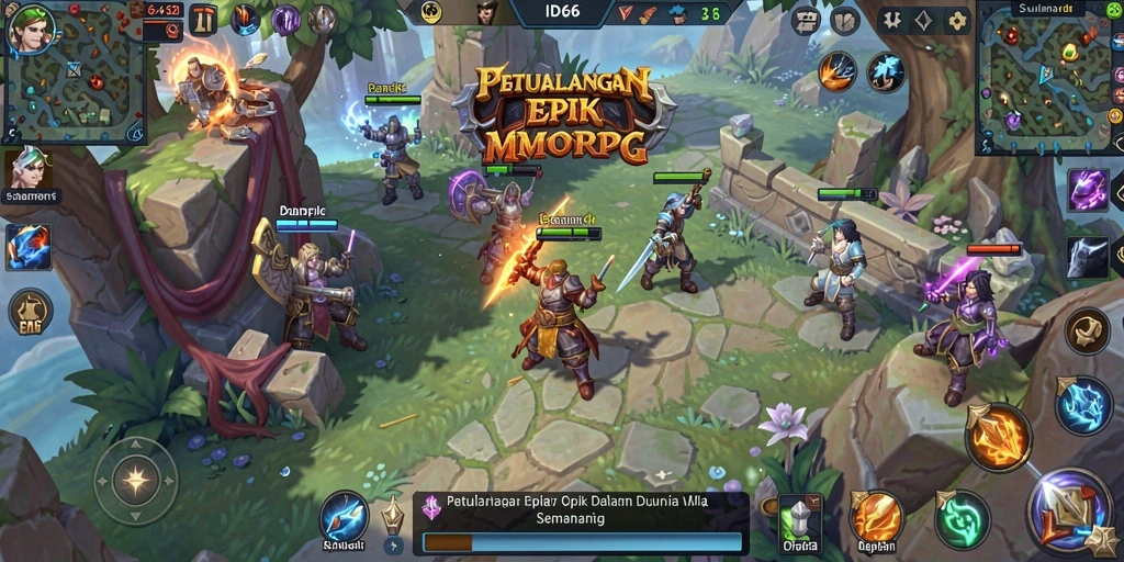 Tampilan gameplay mendebarkan di dunia <strong>ID66</strong> MMORPG.