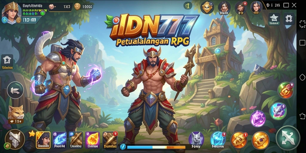 Screenshot gameplay IDN777 yang menampilkan pertarungan epik dan karakter menarik.
