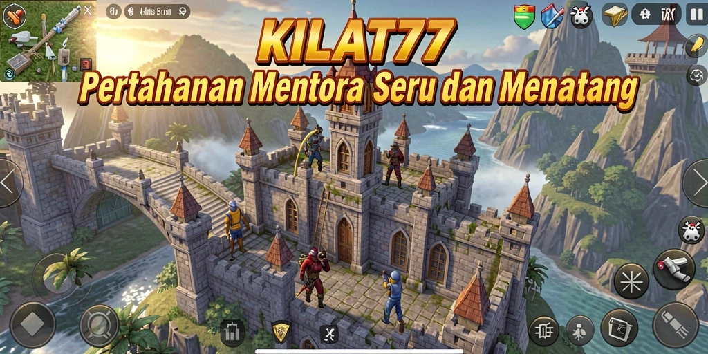 Tampilan gameplay KILAT77 menampilkan pertempuran menara yang menegangkan.