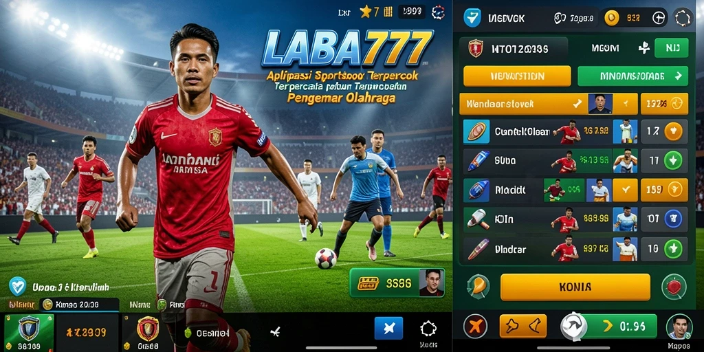Tampilan gameplay seru dari aplikasi LABA777 yang menunjukkan taruhan olahraga langsung.
