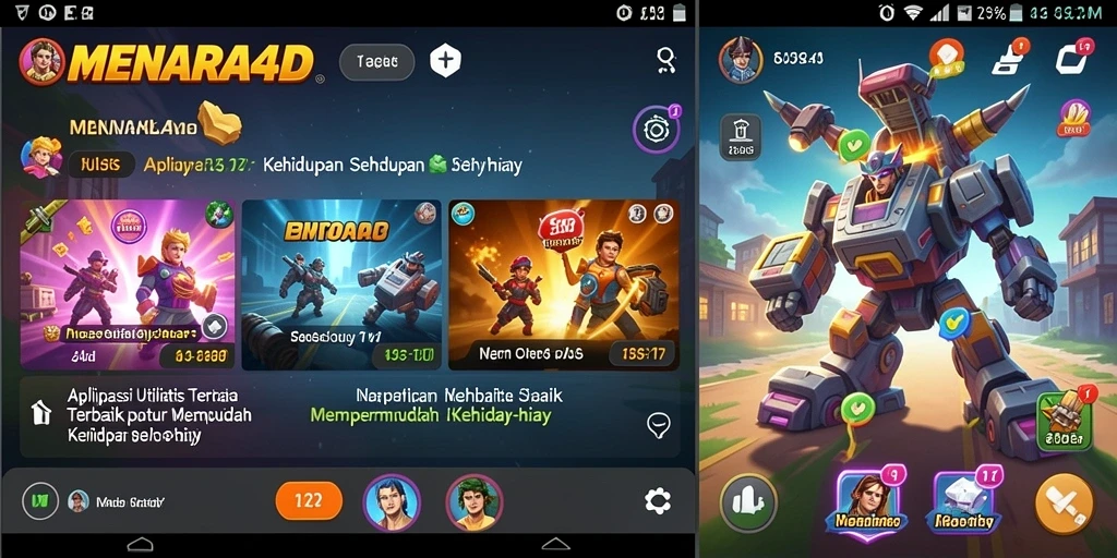 Tampilan utama MENARA4D dengan berbagai fitur utilitas menarik.