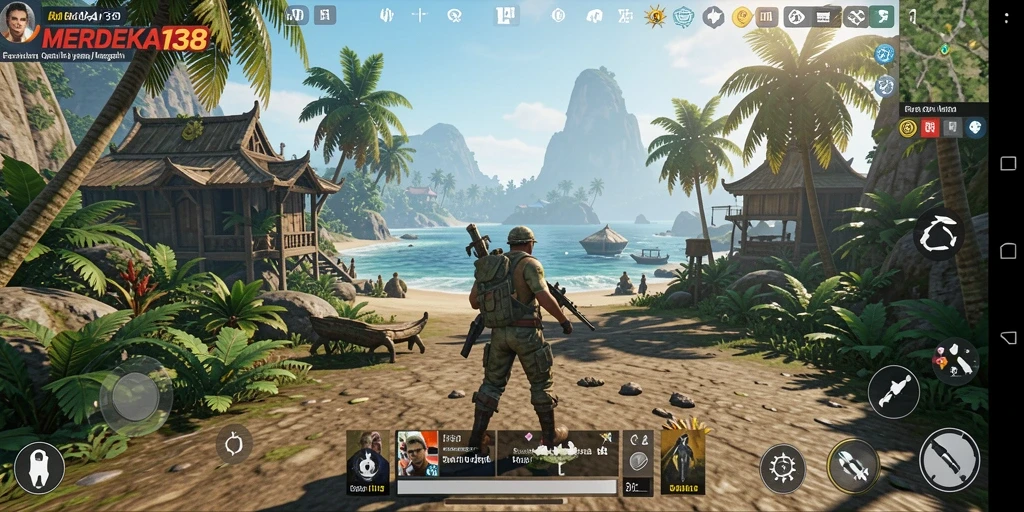 Tampilan menarik dari gameplay MERDEKA138 yang luas dan imersif.