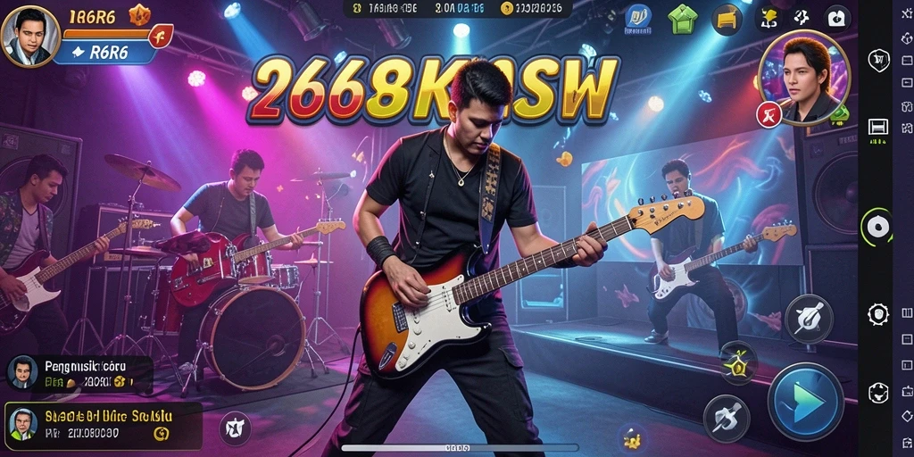 Tampilan screenshot gameplay R6R6 menampilkan serunya bermain musik.