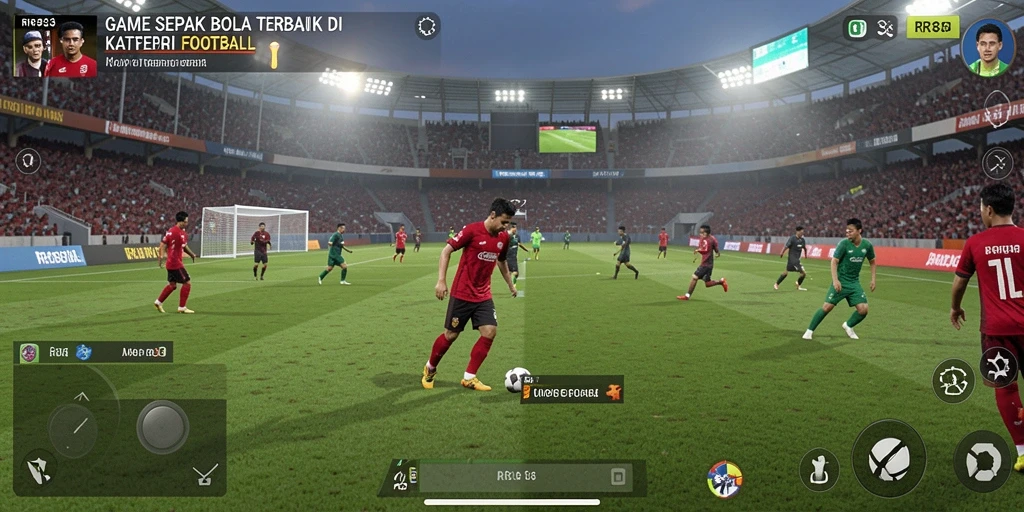 Screenshot gameplay RR33 menampilkan aksi menegangkan di lapangan sepak bola.