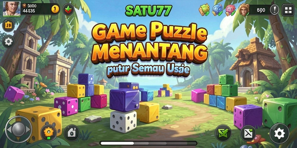 Layar utama SATU77 dengan berbagai puzzle menarik dan menantang.