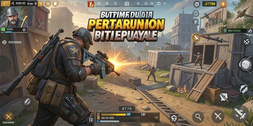 Tangkapan layar menampilkan aksi seru dalam game Battle Royale ST789.