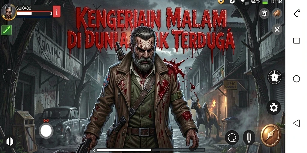 Screenshot menunjukkan aksi seru dalam dunia Horror SUKA86.