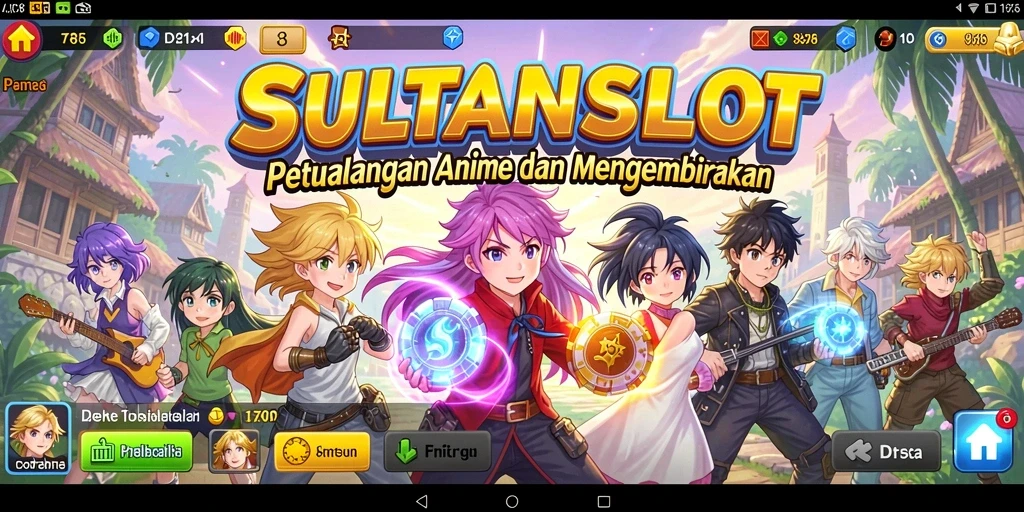 Tampilan gameplay seru dari SULTANSLOT dengan karakter anime yang memukau.