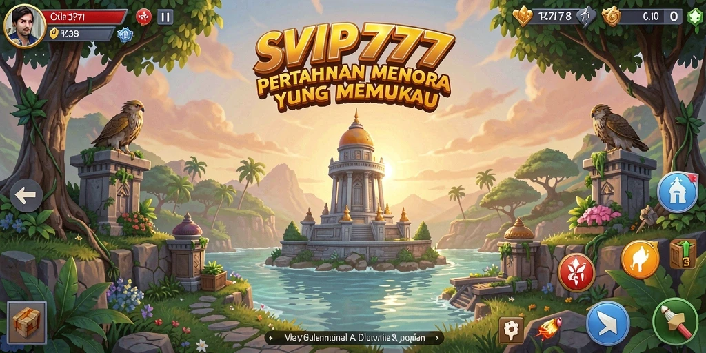 Tampilan gameplay SVIP777 yang menegangkan dalam pertarungan Tower Defense.