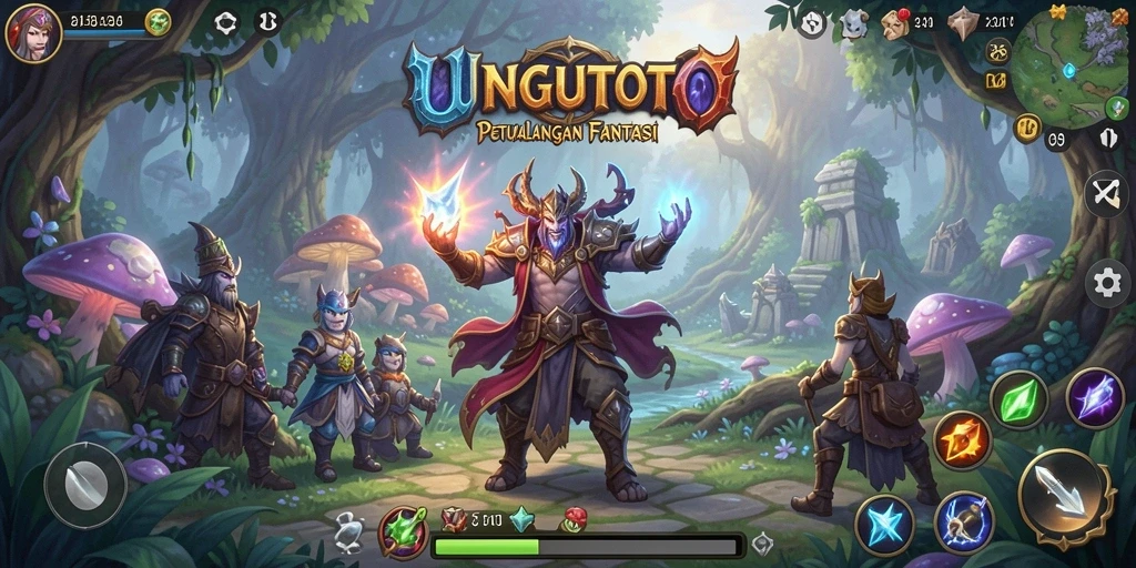 Tampilan gameplay mendebarkan dalam UNGUTOTO yang membawa petualangan RPG.